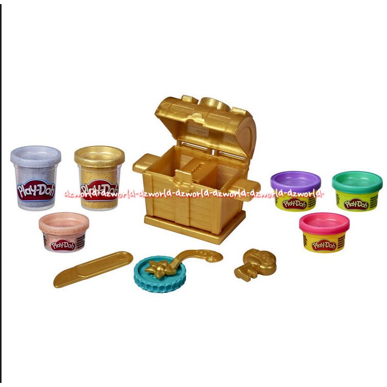 Play-Doh Treasure Splash Mainan Lilin Playdoh Membuat Mencari Harta Karun Emas Treasur