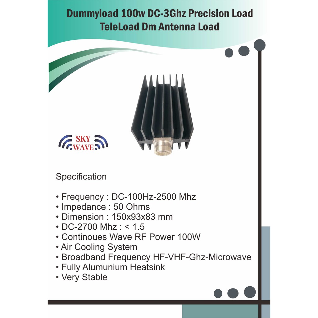 Dummy load 100w DC-3Ghz Precision TeleLoad Din Female Antenna Load