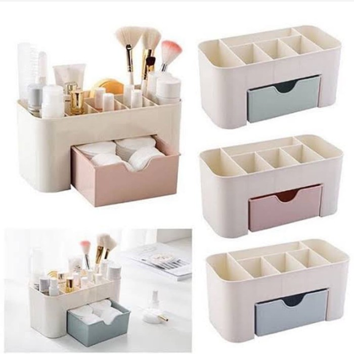 Box Laci Kosmetik Plastik / Rak Kosmetik Box Organizer / Kotak Penyimpanan Serbaguna Plastik