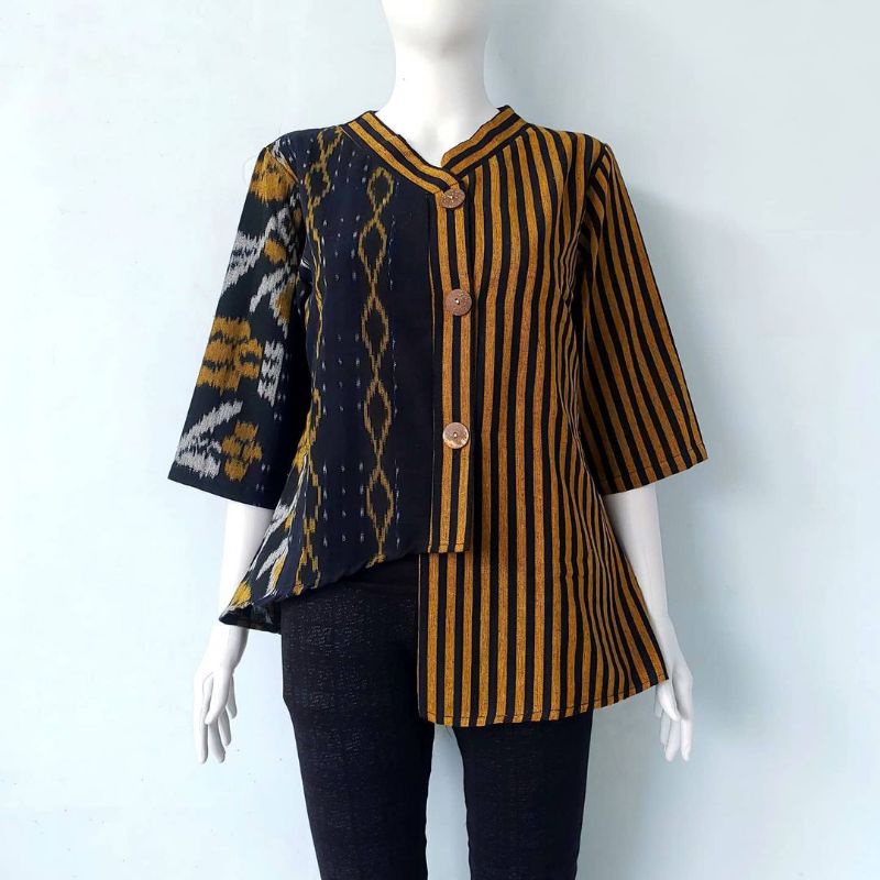 Shanaya blouse / baju atasan tenun batik  wanita baju kerja  tenun endek premium