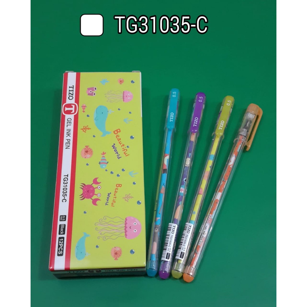 Pen gel Pena gel Pulpen gel Ballpen gel tizo fish tg31035 isi 12pcs