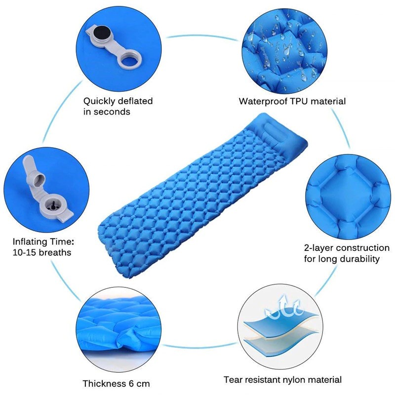 Kasur Matras Angin Inflatable Bed Air Cushion for Sleeping Bag - NH18 - Blue