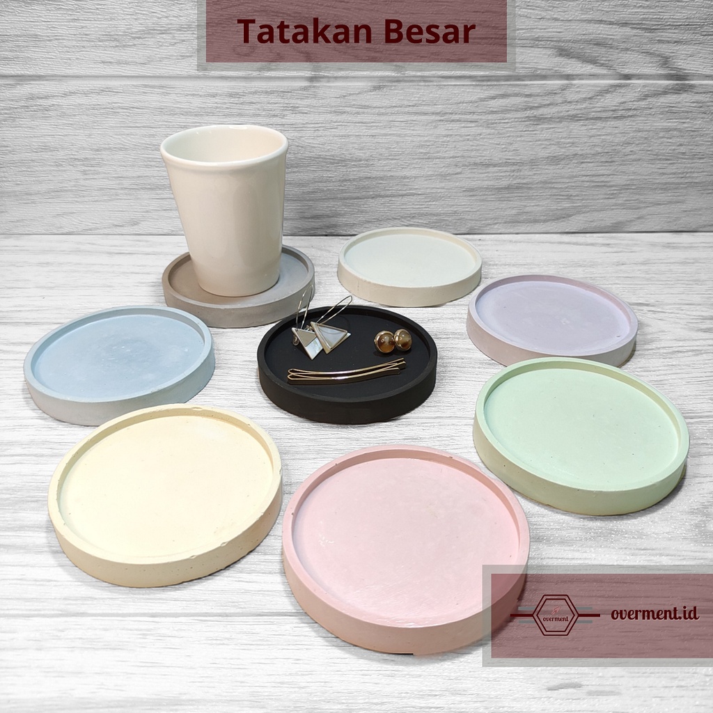 Tatakan Gelas Bulat Besar Coaster Rounded bSabun Pot Tanaman Tatakan Perhiasan Tempat Perhiasan Conc