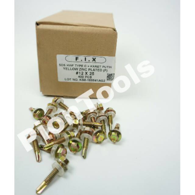 Fix SDS Kuning Karet 12 x 25 drilling screw sekrup atap baja ringan