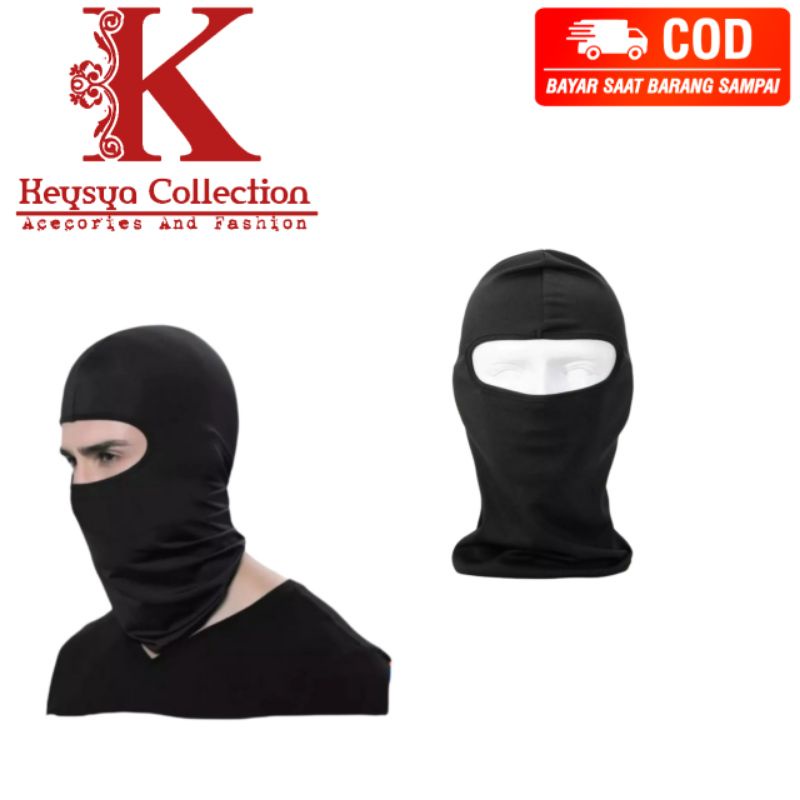 masker ninja hitam polos/ masker motor