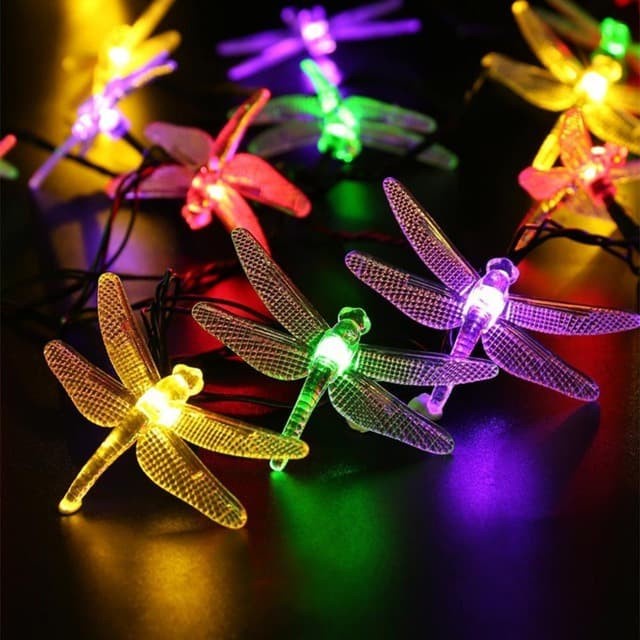 Lampu Hias Dekorasi Dragonfly 20 LED 5 Meter Tenaga Solar Matahari