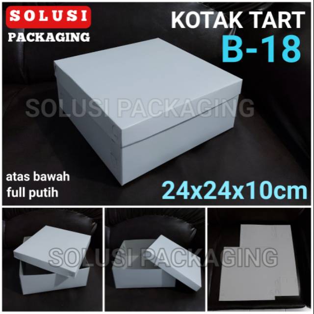 

ISI 10 PCS KOTAK ROTI KUE TART B-18 24x24x10cm/KARDUS DUS DOS BOX BROWNIS DONAT