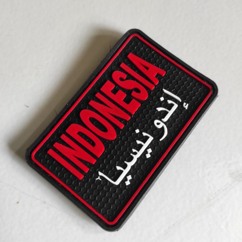 PATCH RUBBER LOGO INDONESIA ARAB/TEMPELAN EMBLEM KARET VELCRO