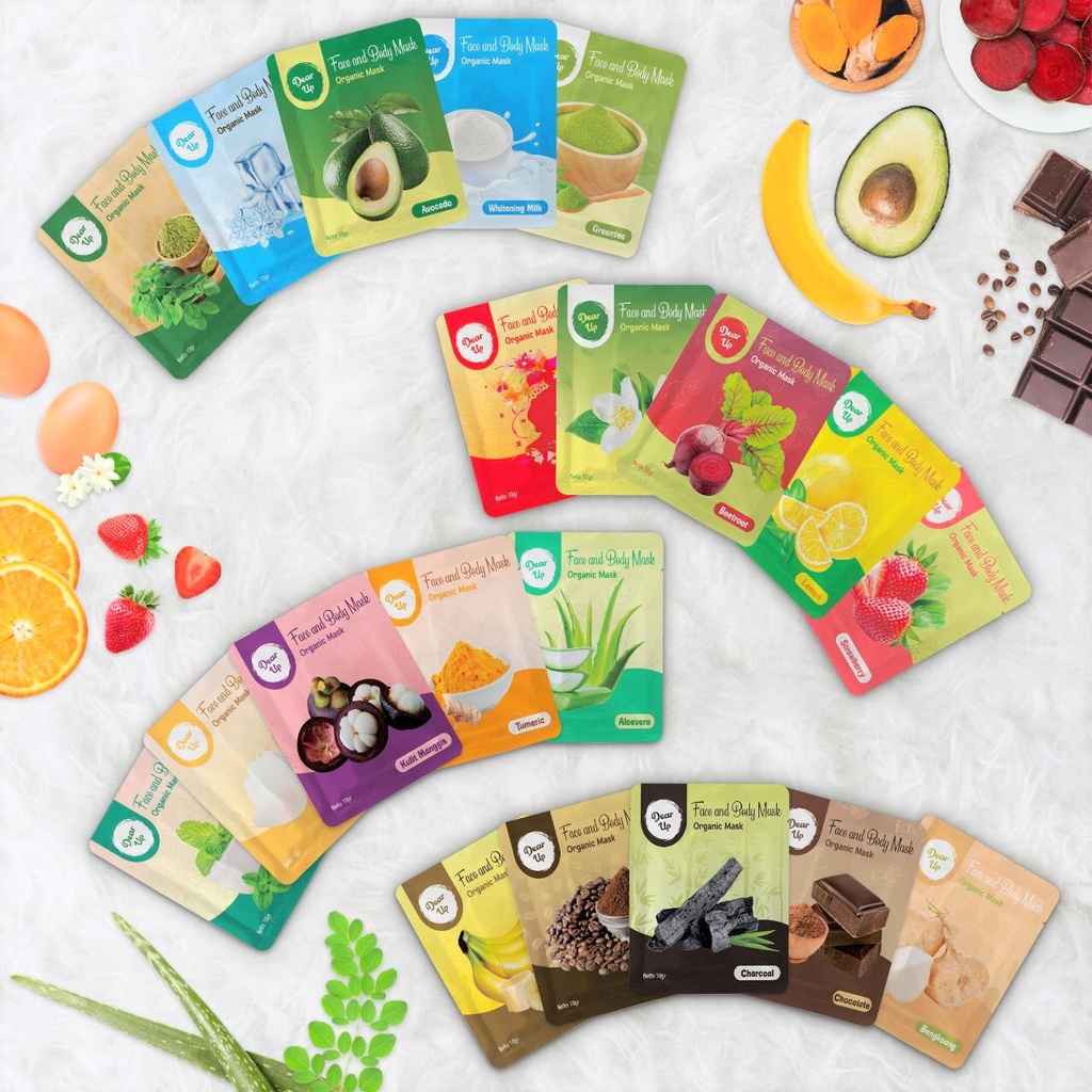 DEAR UP Face Mask Body Mask 10g 20g | Masker Organik | Wajah | Alami | Bubuk
