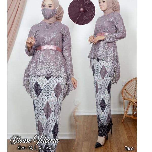 Tren Kekinian.. SET KEBAYA VALEERIA - PAKAIAN KEBAYA TERLARIS 2021 - KEBAYA WISUDAAN CANTIK - MODEL 