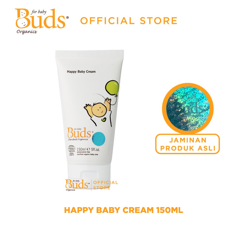 Buds Organic - Happy Baby Cream 150ml / Lotion Bayi Organik - BABY MINISTRY