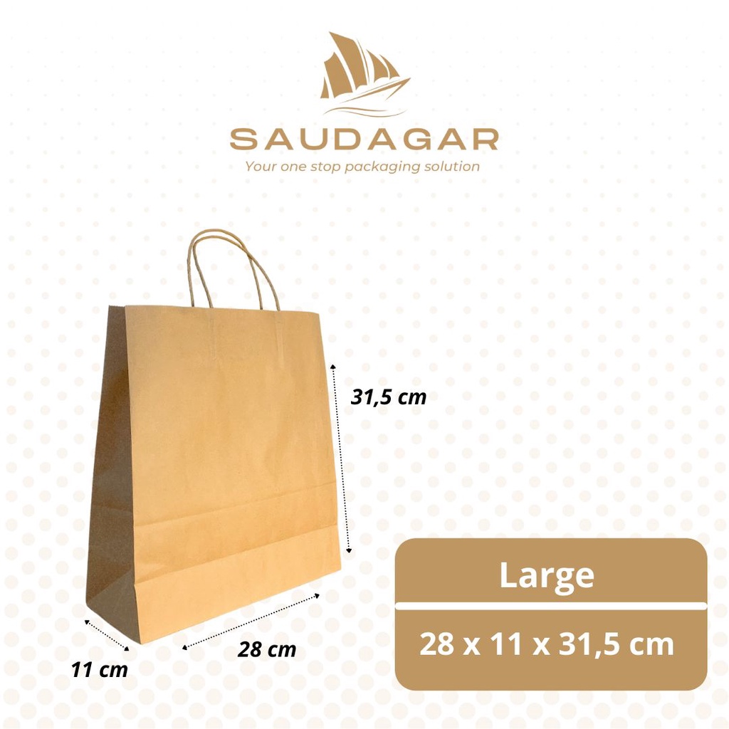 Paper bag coklat / tas kertas belanja / shoping bag LARGE