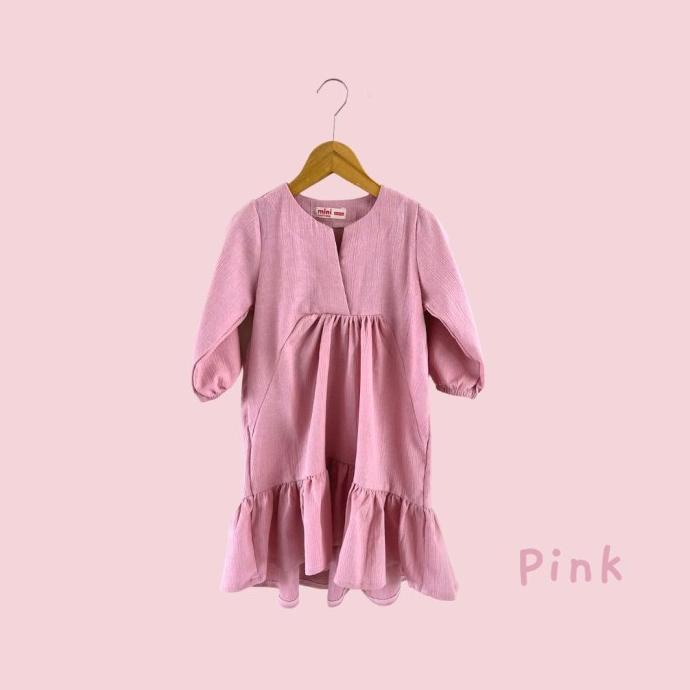 Mini Cottons Dress Anak Perempuan Lengan Panjang