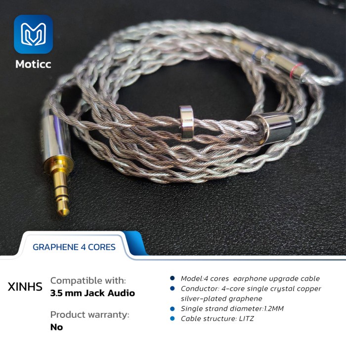 XINHS 4 Core Graphene Kabel Upgrade Cable Earphone Litz Structure