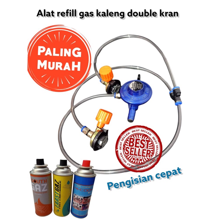 Jual Alat refill isi ulang gas kaleng portable 2 cabang kran Shopee