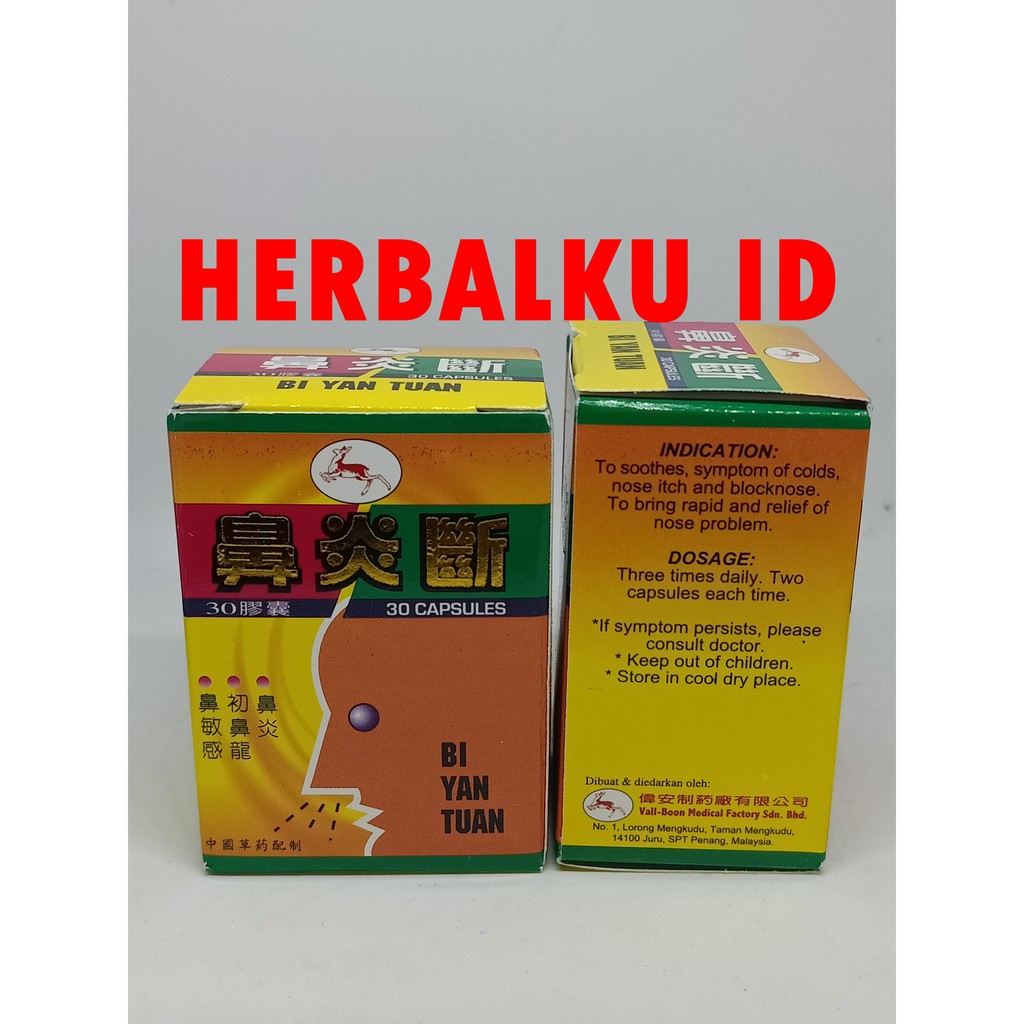 

Bi Yan Tuan Obat herbal Pilek / Flu / Sinusitis / Alergi