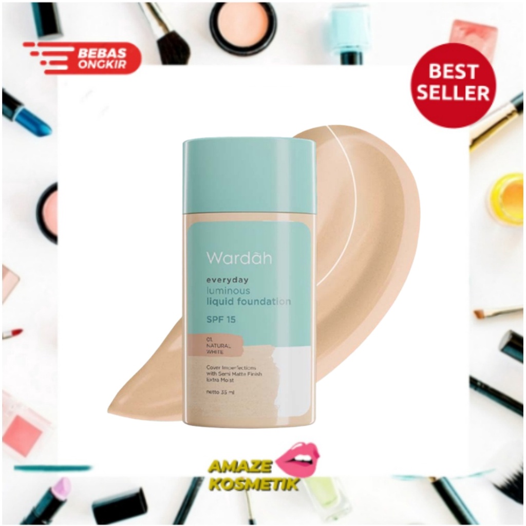 WARDAH Everyday Luminous Liquid Foundation SPF 15 BPOM 35ml Baru !!!