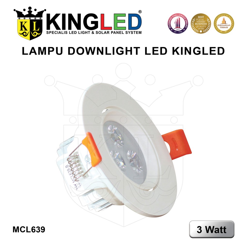 Jual KINGLED Lampu Plafon LED 3 Watt Sorot / Spot LED DownLight 3 Watt ...