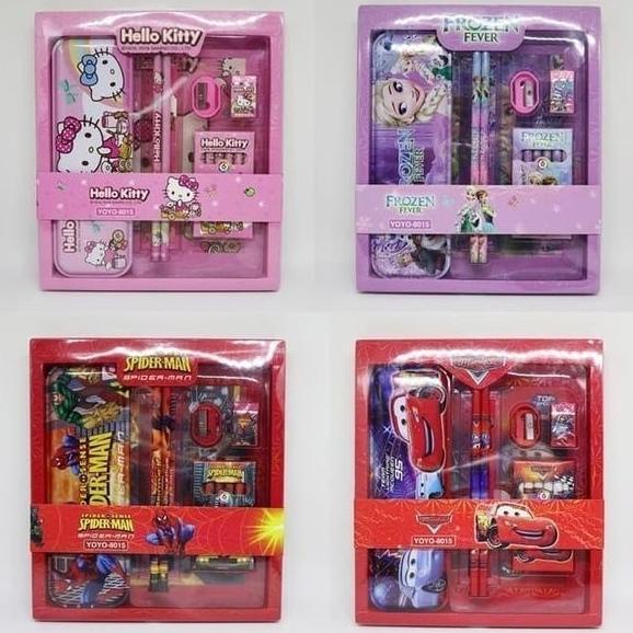 

Set Alat Tulis Sekolah Anak Spiderman Frozen Cars Hellokitty Yoyo 8016