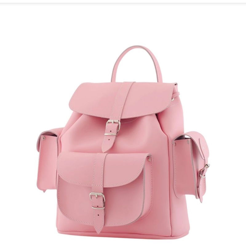 PL Tas Ransel Kulit Asli Warna Pink Lemonade Merk Grafea