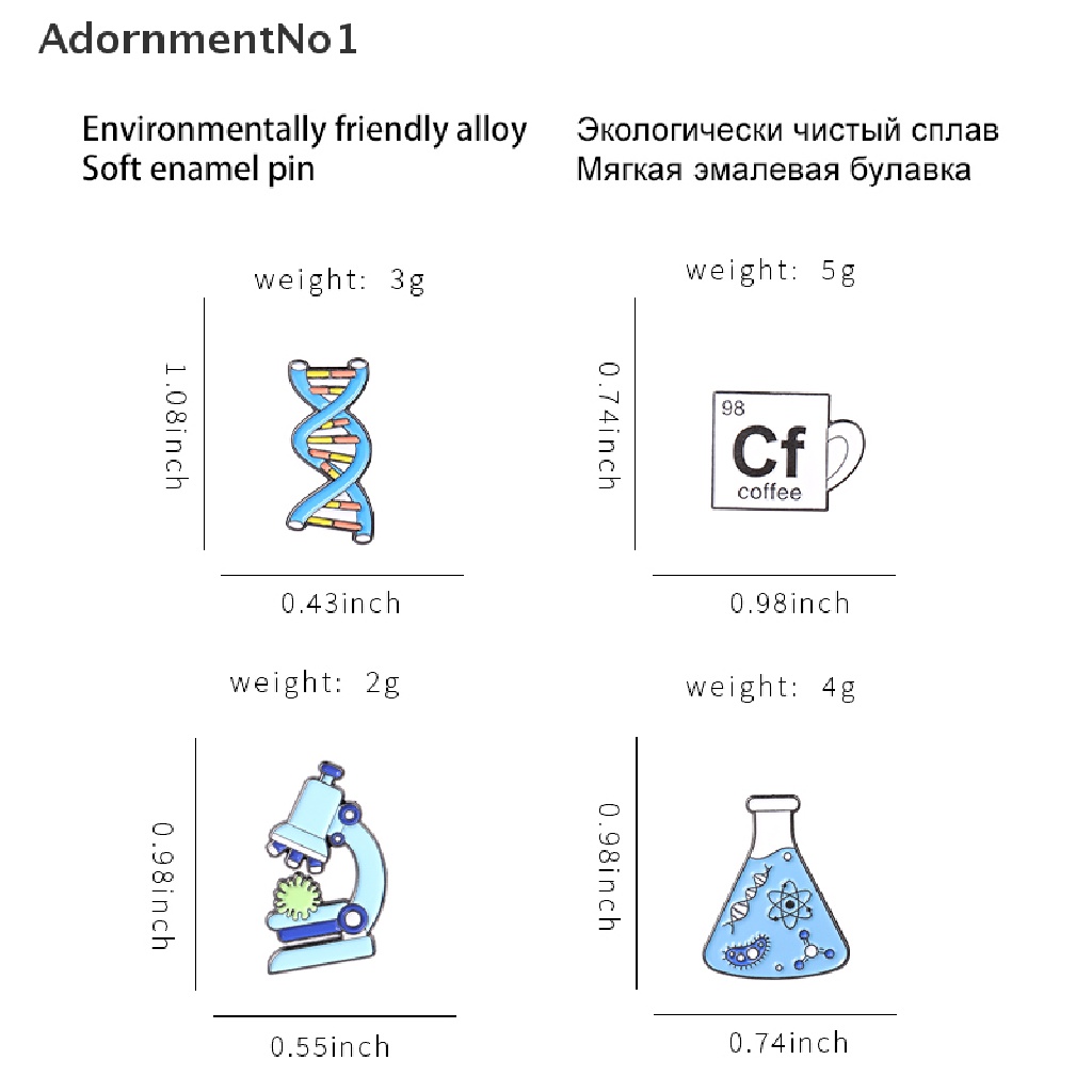 (AdornmentNo1) 1pc Bros / Pin Bahan Metal Desain Mikroskop / Beaker / DNA / Biologi Untuk Aksesoris Pakaian