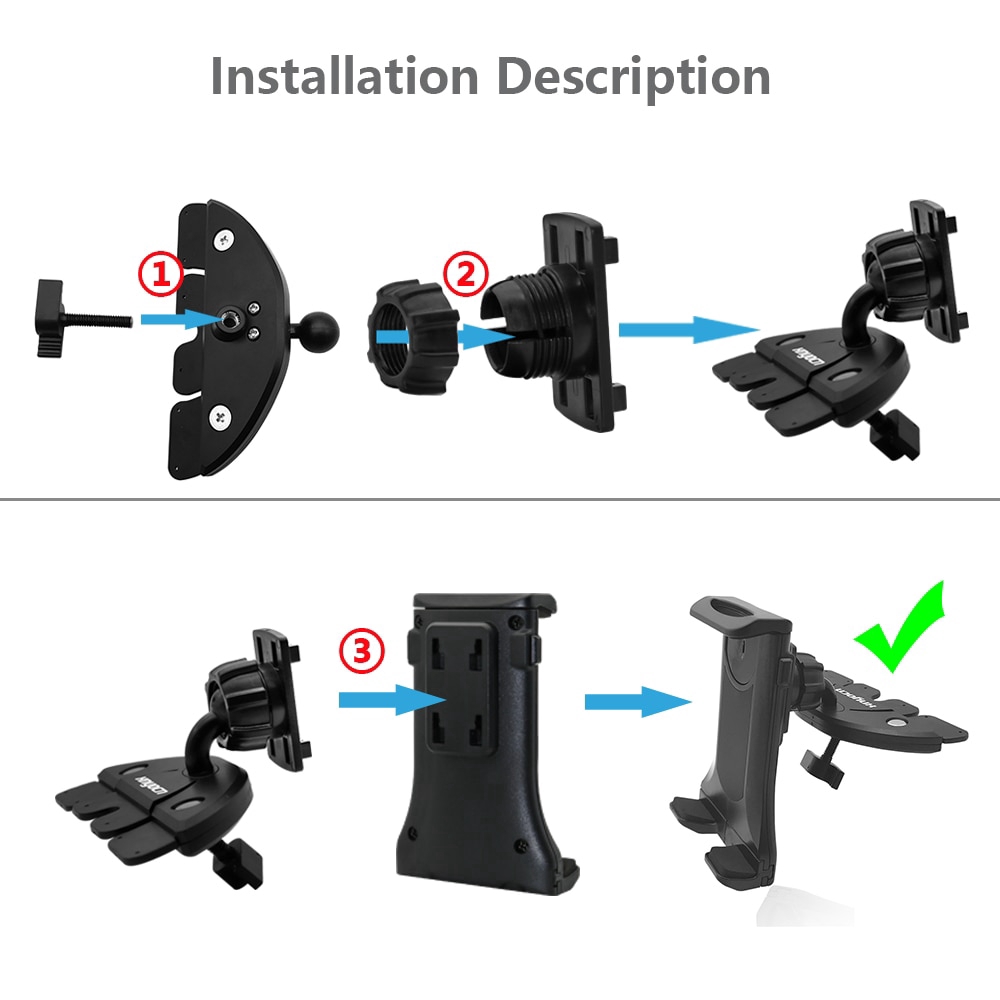 Car tablet computer bracket    Tablet PC Fixing Bracket    CD card slot holder for car iPad    Mobile phone fixing bracket    Car GPS bracket   Universal 4/5/6/7/8/9/10/11/12.9 tablet/mobile phone    Suitable for 2 3 4 5 6 Air 1 2 Samsung tablet holder