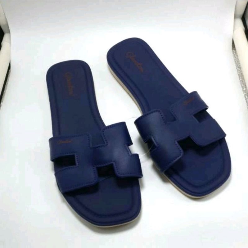 SANDAL WANITA DEWASA VEROTINO 1838 KARET SENDAL SLOP PEREMPUAN DEWASA-Biru