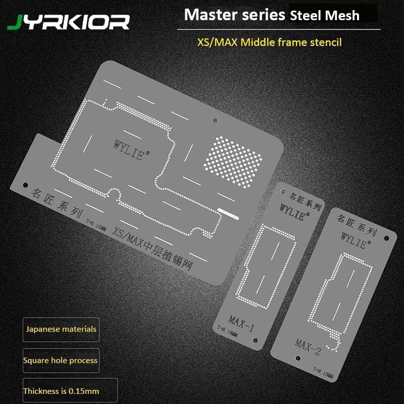 

Jyrkior Middle-Level Planting Tin Mesh BGA Reballing Stencil Template For iPhone XSMAX Logic Board