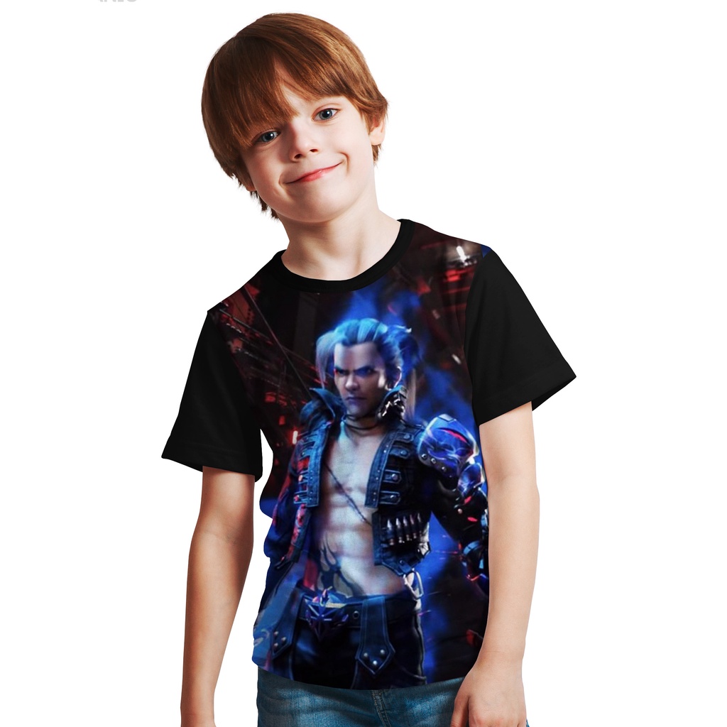 BAJU KAOS DISTRO ANAK  FREE FIRE FF HAYATO / KAOS GAME FREE FIRE FF ANAK