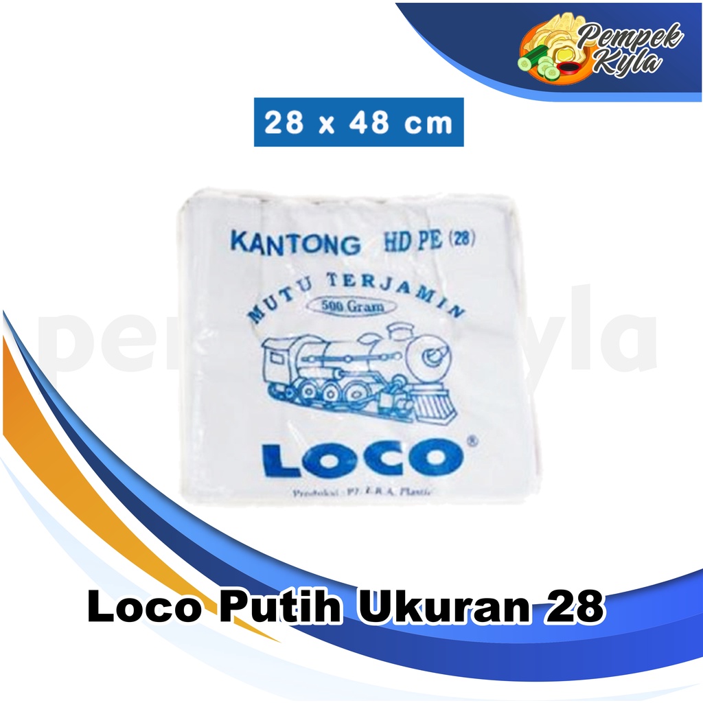 Kantong Plastik Kresek Loco Tebal Putih 500 gram ukuran 28