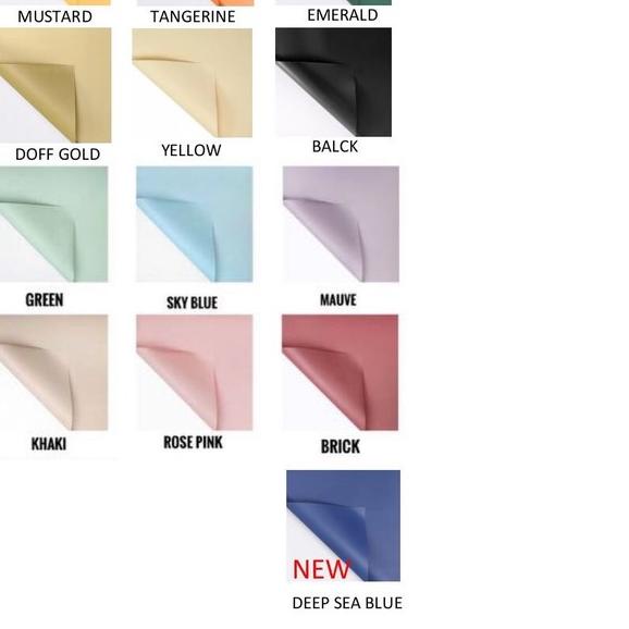 

➺ kertas bunga (20 lembar) Korean doff color cellophane/wrapping paper/kertas bunga murah ❁