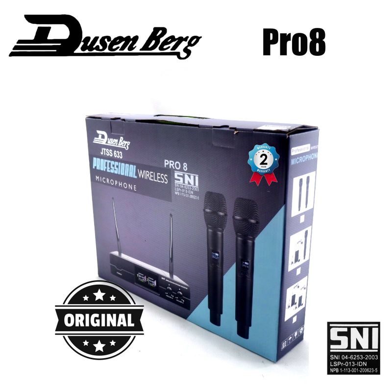 Mic Wireless DUSENBERG Pro 8 Original Garansi 2 Tahun 2 Pegang Wireless