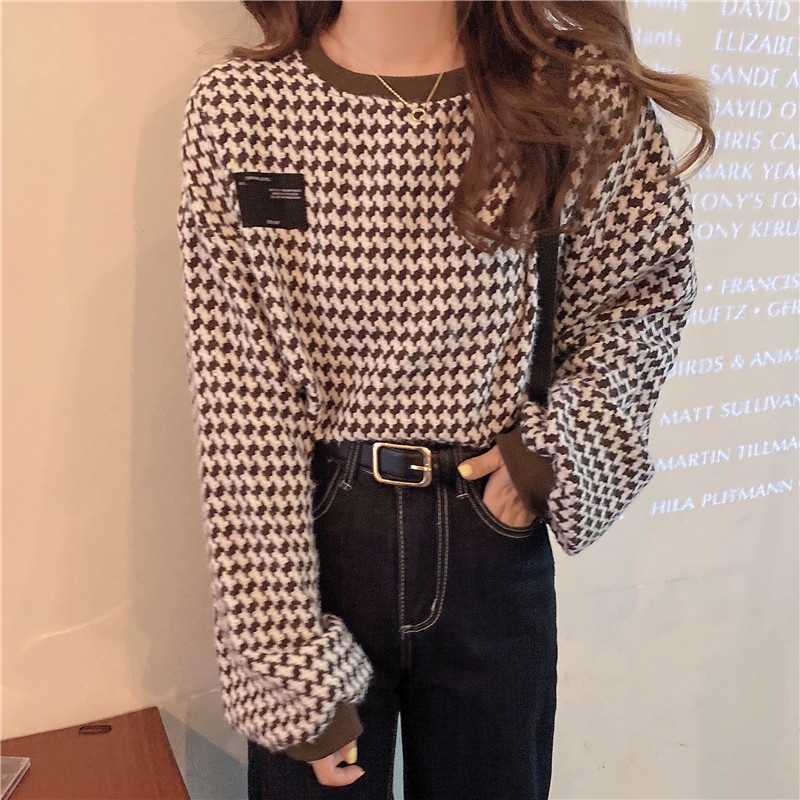 Crewneck Wanita Oversize Premium Sweater Leangan Panjang Korea Blouse Import Wanita