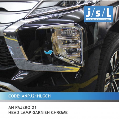 Pajero Sport 2021 2022 2023 2024 Aksesoris Cover Lampu Depan Chrome JSL
