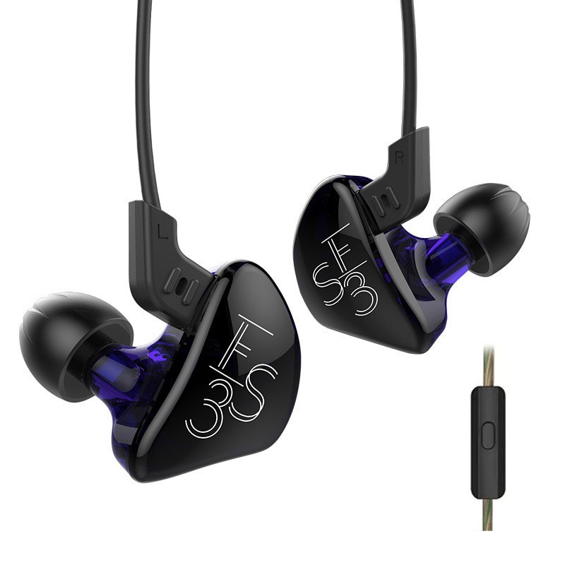 Terbaru Knowledge Zenith KZ ES3 In ear Detachable HiFi With Mic Purple