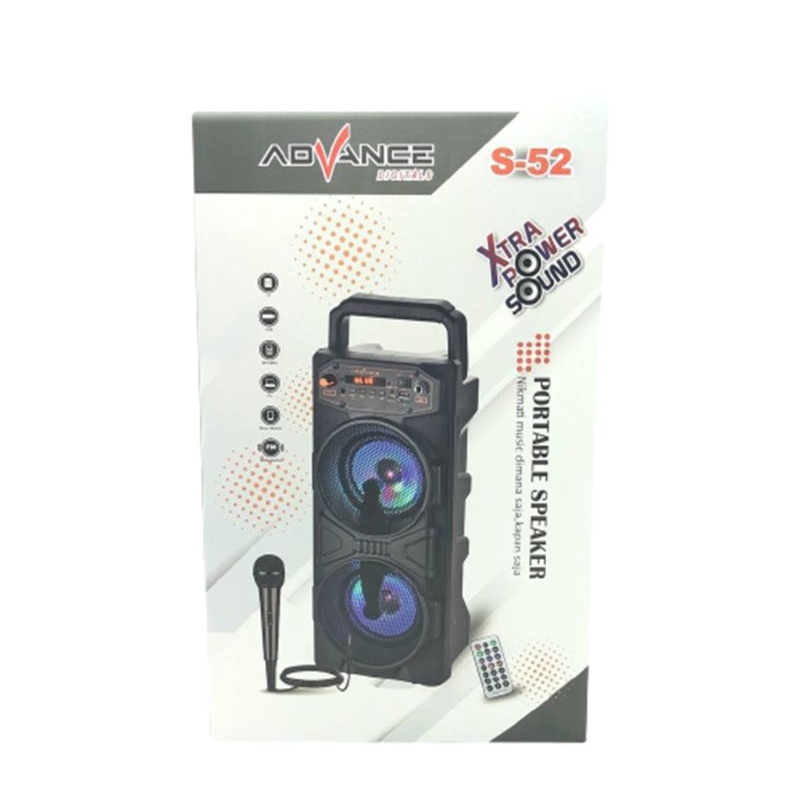 Speaker Active Portable Advance S-52 Bluetooth Free Mic