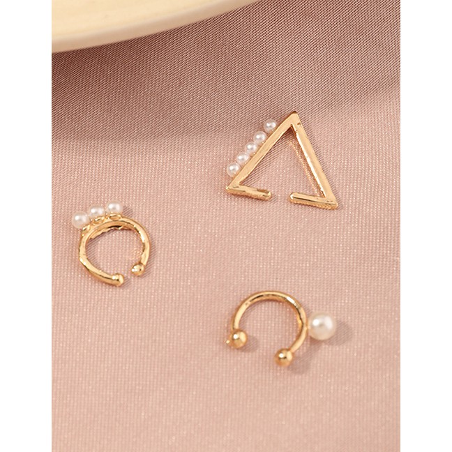 LRC Anting Fashion Suit Pearl Geometric Alloy Non-pierced P72139