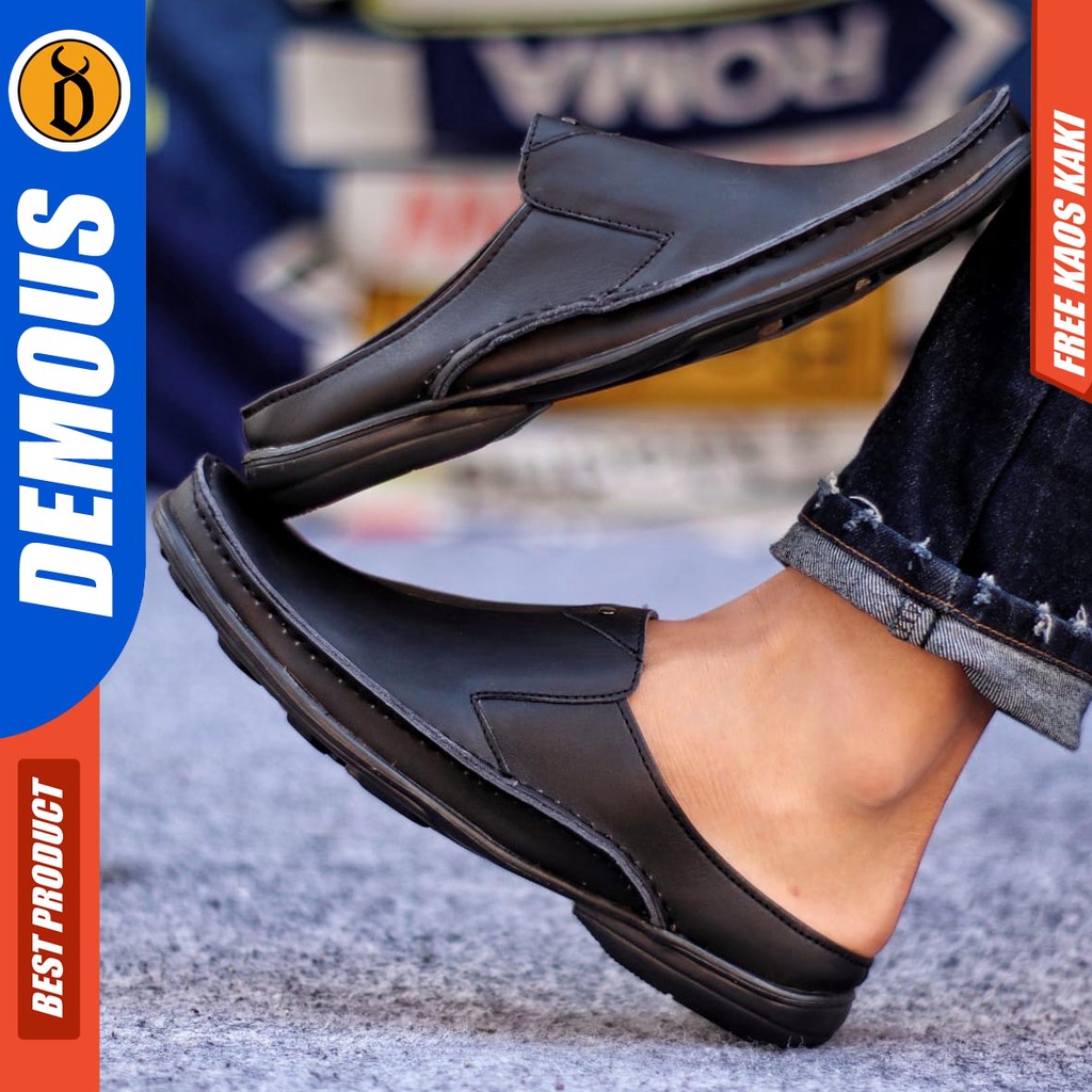 DEMOUS BUSTONG Sepatu Sandal Pria Kulit Asli Tutong