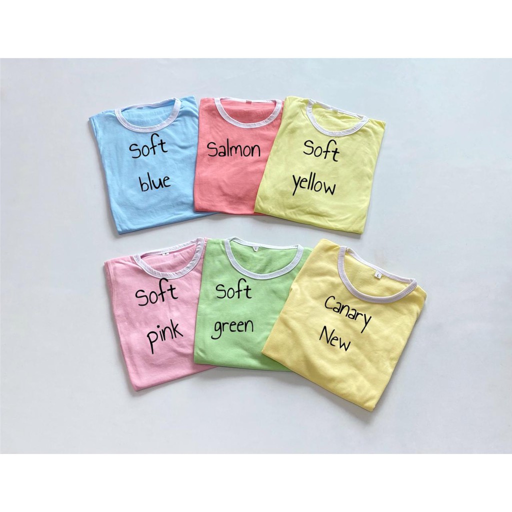 Setelan Baju Polos Anak / Setelan RETRO NEON Polos / Setelan Kaos Anak Cewek Cowok / Baju Anak 1-5th