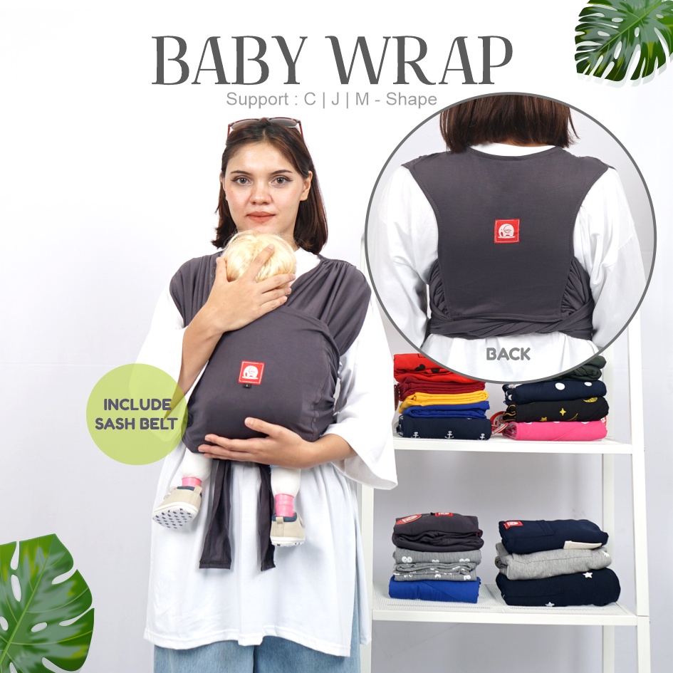 Gendongan Bayi M Shape Depan Samping Geos Gendongan Baby Wrap Instan Premium