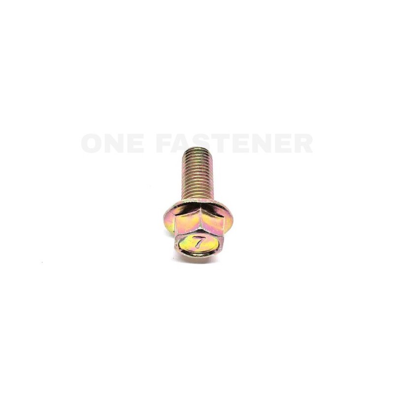 Baut Flange Bolt M10x20 Kuning 1.25 Baut 14 topi Flange 2cm M10 10x20