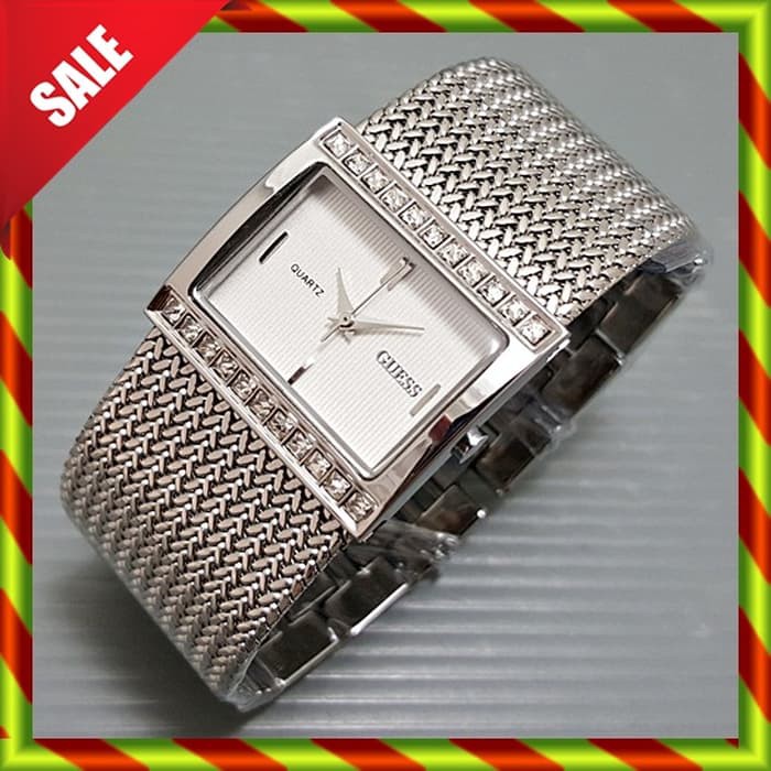 best seller Guees Tali Pasir Fashion Permata Silver | Jam Tangan Gucci AC GC