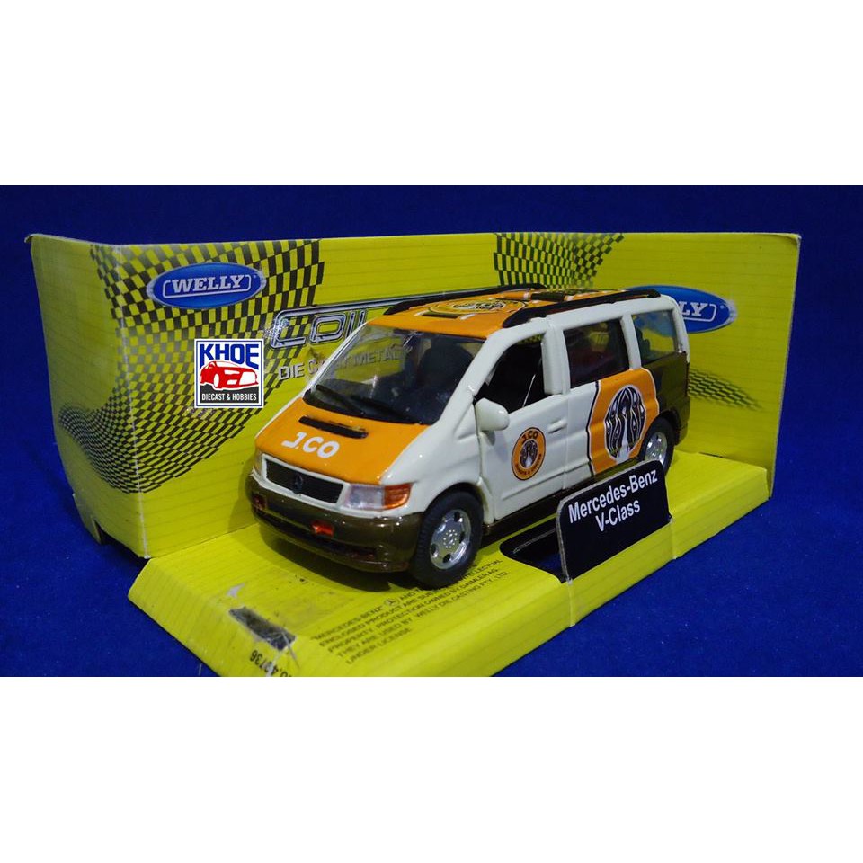 DIECAST / MINIATUR MERCEDES BENZ V CLASS JCO DONUTS SKALA 1:36 BY WELLY CUSTOM