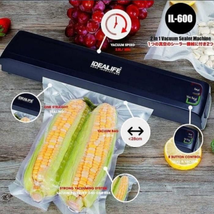 Sealer Idealife Il600 Vacuum Sealer Mesin Press Plastik Makanan Pres Vacum