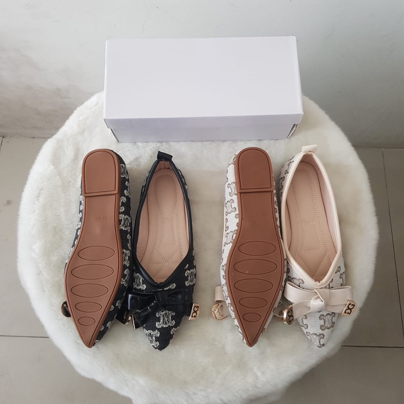 Sepatu Flat Wanita 0100850 Import Moon Slip Flat