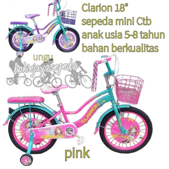 Sepeda Mini 18" Clarion Cl 8801 Anak Umur 5Tahun Sampai 8 Tahun Sale R10