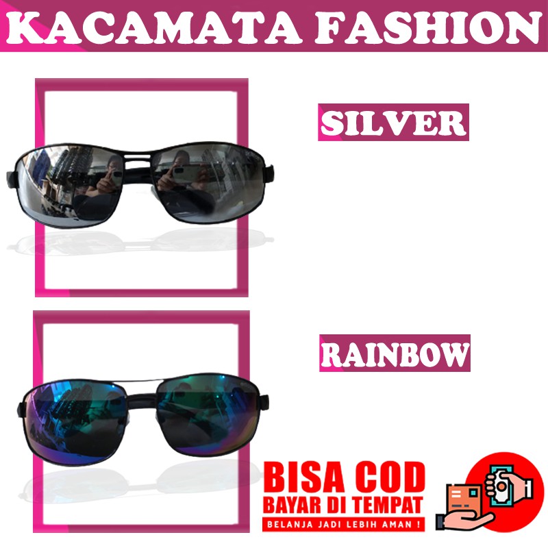 COD kacamata hitam pria wanita retro lensa mirror fashion street sunglasses kaca mata hitam korea