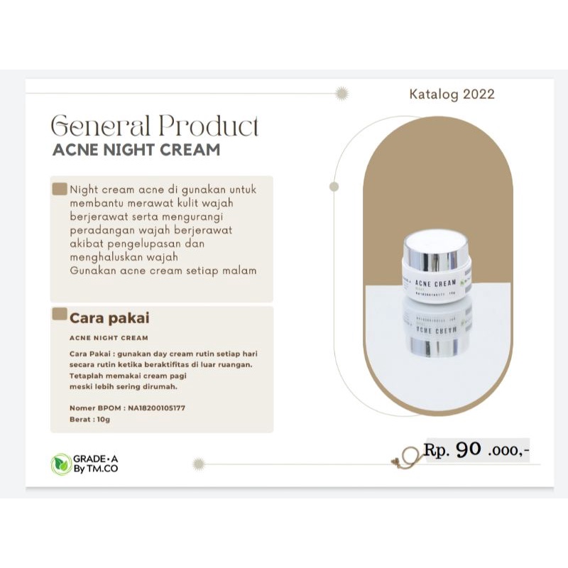 Night Cream Acne GRADE A BY TMCO
