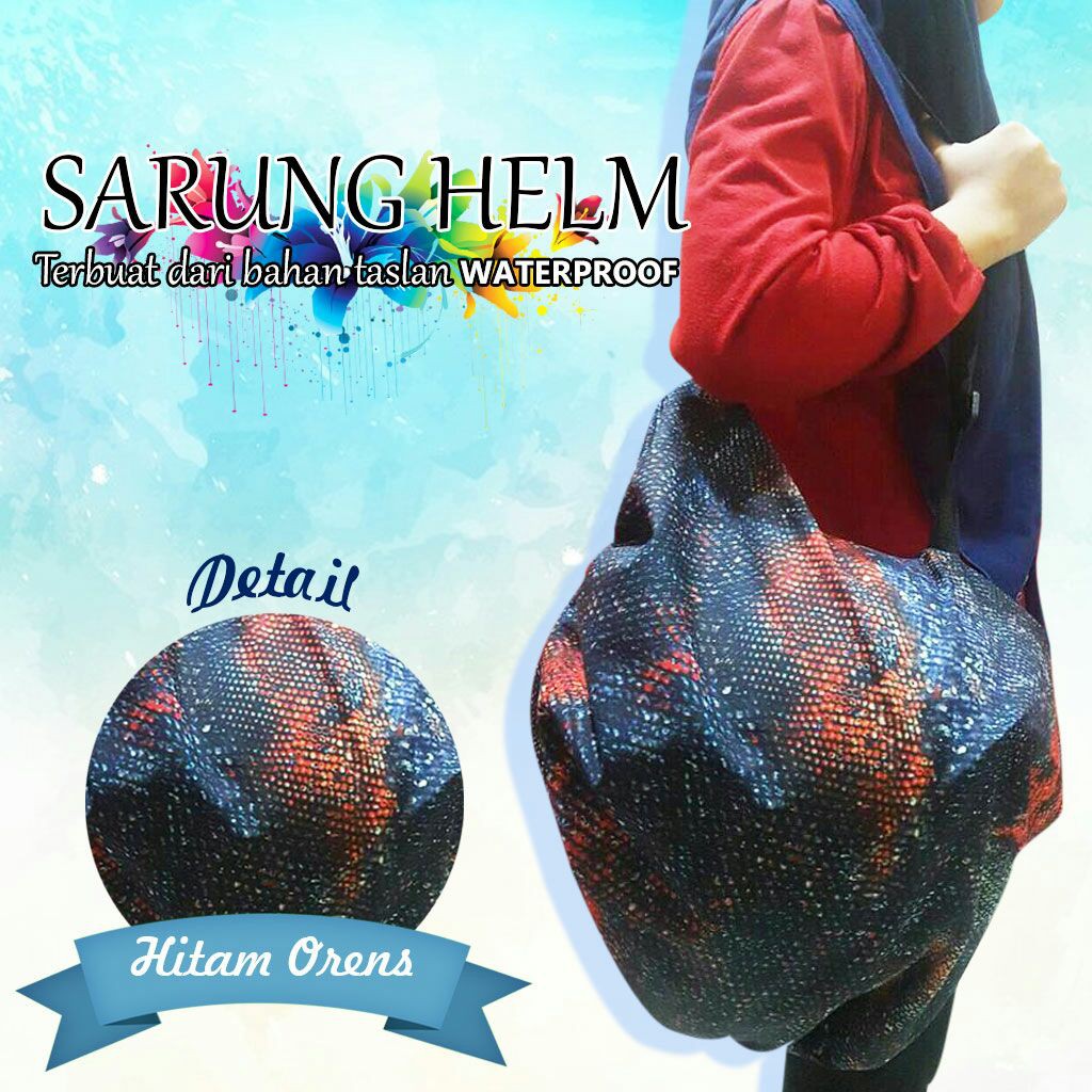 Hot Promo sarung helm MOTIF tas waterproof anti air hujan nolan agv grosir polos pink