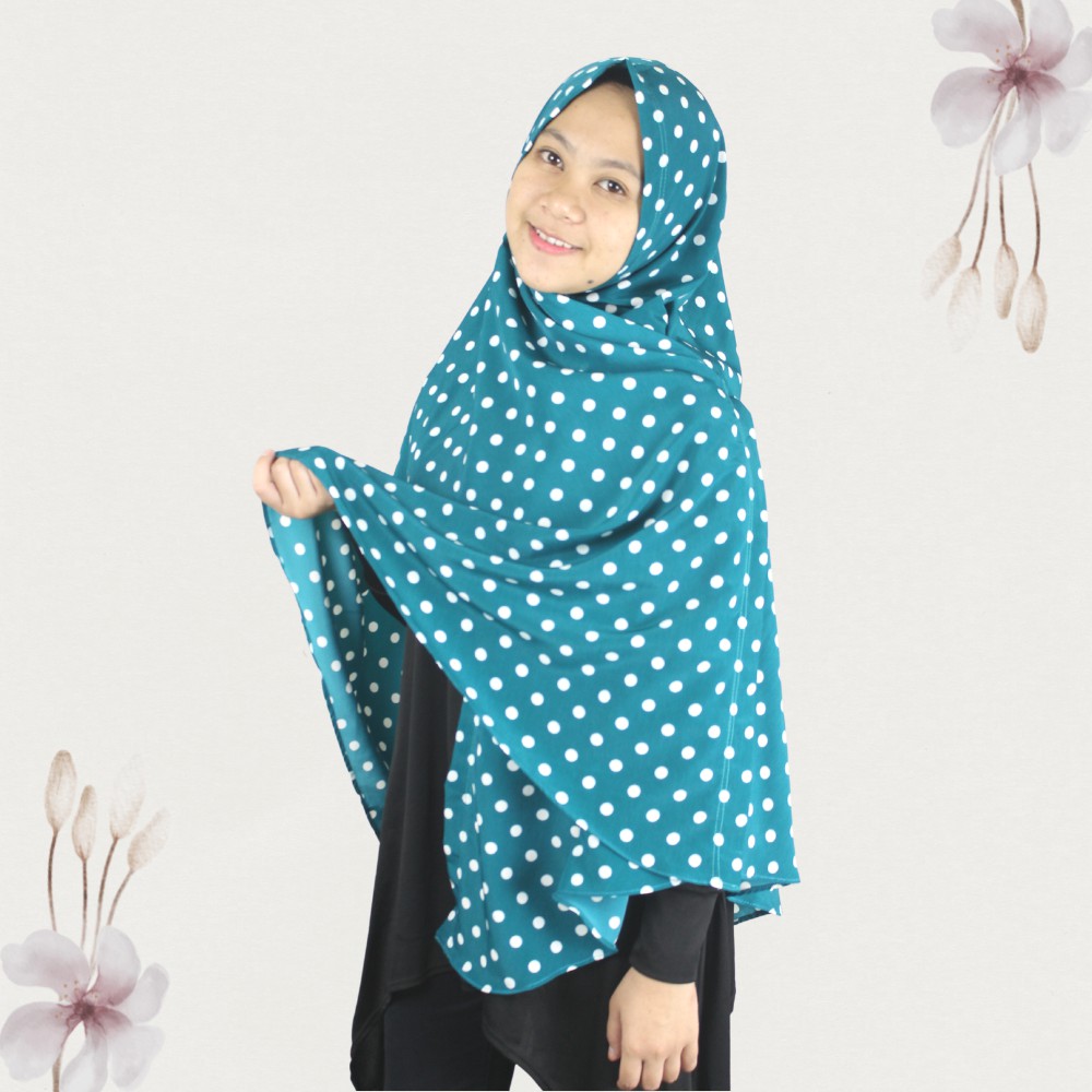 Hijab Instan Terbaru Khimar Woolpeach Motif